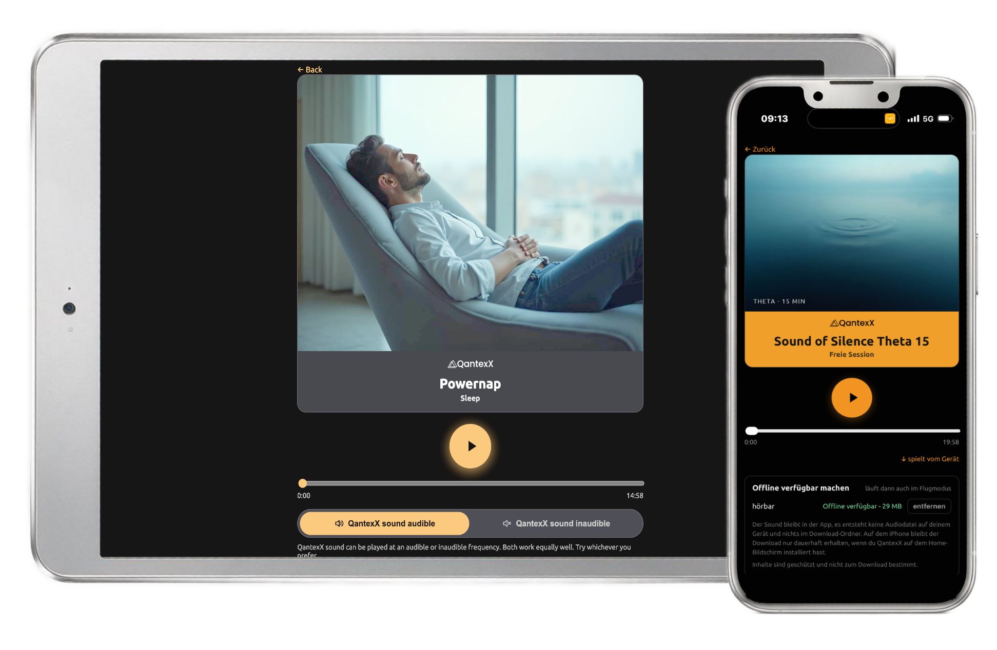 QantexX Sound auf iPad und iPhone: Frequenzführung auf Knopfdruck